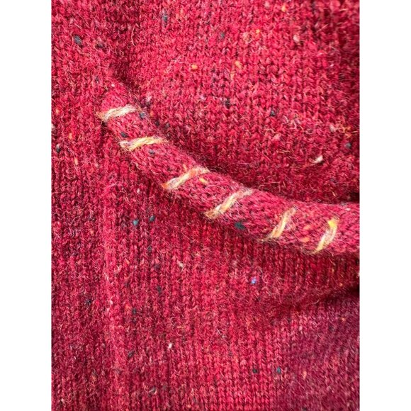Woolrich Womens Wool Sweater L Ruby 100% Wool Long Sleeve Two Front Pockets - Picture 4 of 12